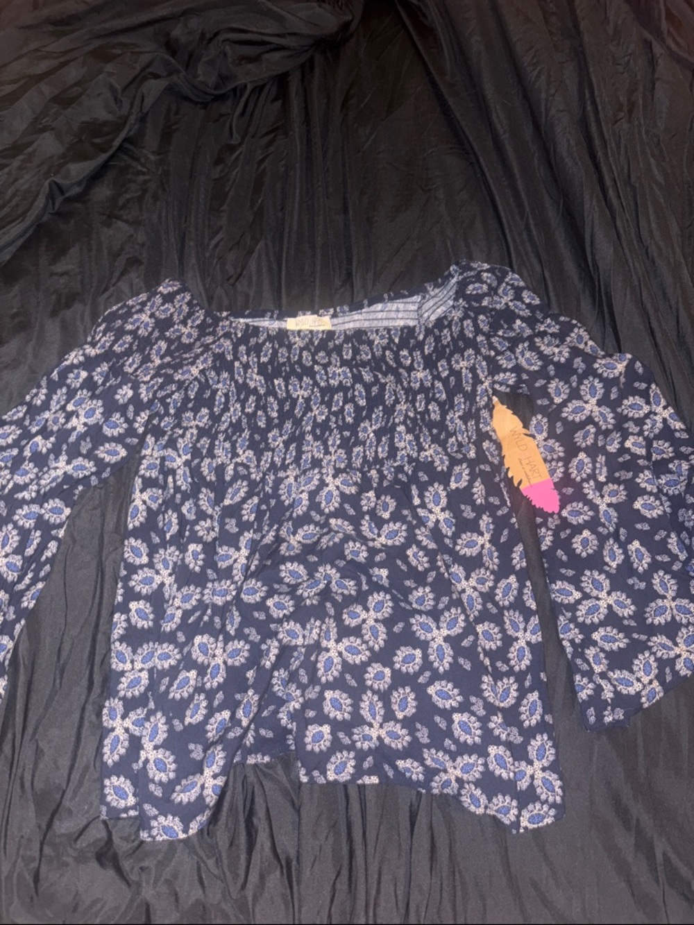 NWT Floral Off-Shoulder Smocked Women's Blouse